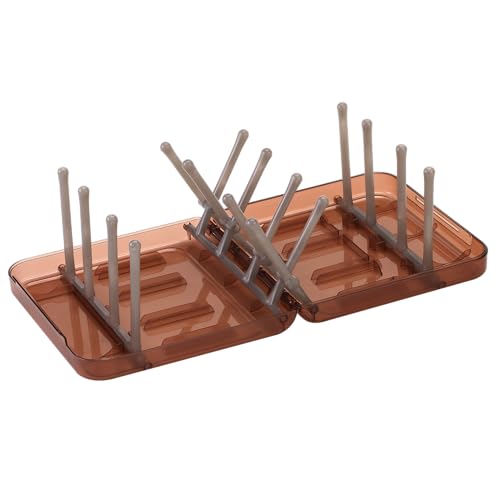 Travel Bottle Drying Rack Space Saving,Foldable Bottle Drain Rack with 16 Ribs,Portable Baby Bottle Drying Rack for Bottles,Breast Pumps and Other Feeding Accessories,Widely Used Daily Basis - color: Red