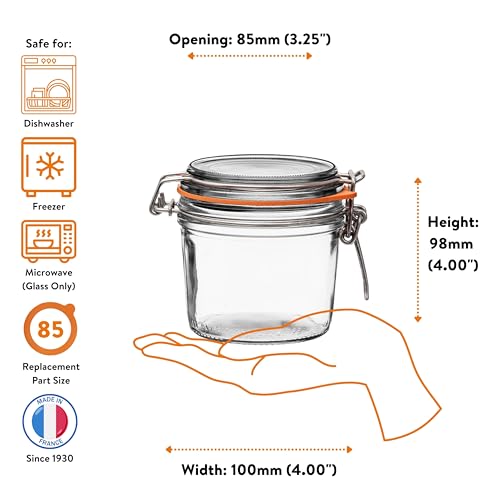 Le Parfait Super Terrine 350mL (12oz) Zero Waste Eco-Friendly Glass Storage Jars with Lids, Airtight, Oven & Freezer Safe, BPA-Free, Food Storage & Preserving, Made in France, 6PK - color: 350ml (Set/6)