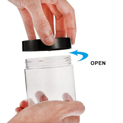 HOMSFOU Plastic Food Storage Jars with Lids 12pcs Plastic Sealed Canisters Airtight Kitchen Containers for Cereals and Pantry Organization