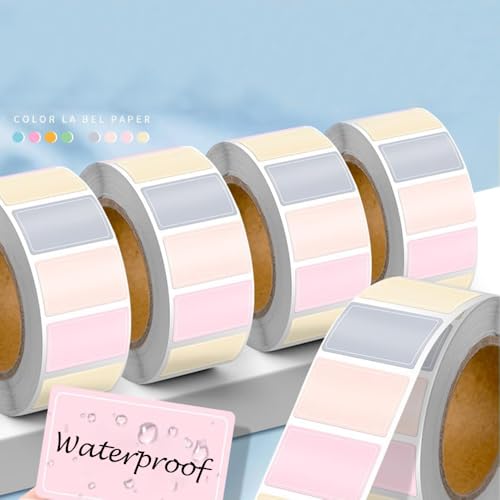 800pcs Stickers Waterproof Labels, Removable Household Labels Rolls of Empty Colorful Stickers for Name, Mark, Food, Paste, Small Notes, Home, School and Office (Multicolor B) - color: Multicolor B