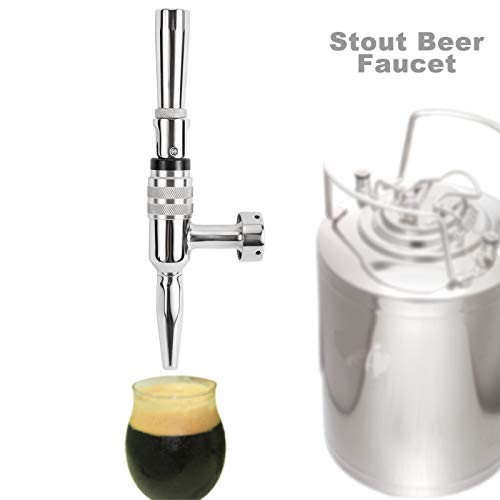 HighFree Stout Beer Faucet, Nitro Coffee Faucet, All 304 Food Grade Stainless Steel Homebrew Beer Stout Tap for Kegging