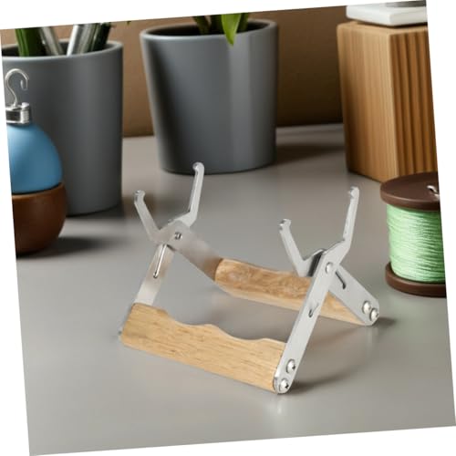 HOMSFOU 4pcs Stainless Steel Beehive Frame Holder Gripper Tools with Wooden Handle for Beekeeping Hive Frame Lifting and Inspection Equipment