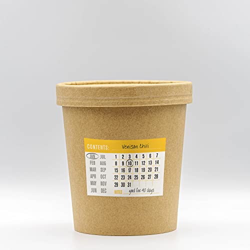 Food Packaging Labels with Month and Date Info / 250 Small 2.5" x 1.7" Meal Prep Labels/Freezer Safe Meal Planning Stickers/Made in The USA - size: Yellow 1.7” x 2.5”