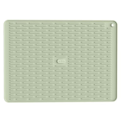 ME.FAN Silicone Dish Drying Mat for Kitchen Counter, Dish Drying Pad for Sink, Refrigerator or Drawer, Countertop Protection Pad XL - 23''×17''- Desert Sage - size: 17" x 23"