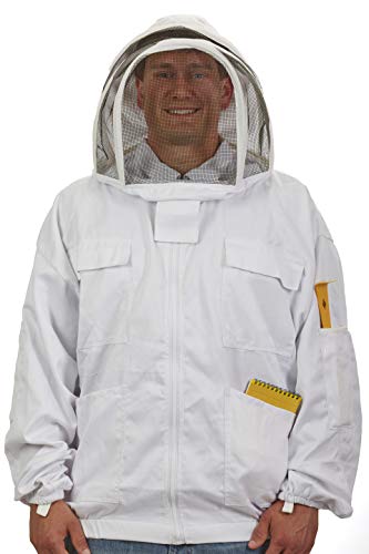Little Giant® Deluxe Beekeeping Jacket | Protective Bee Suit Jacket with Hood | Easy to Remove and Use - size: Large