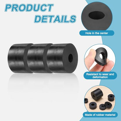 uxcell 16 Pcs Rubber Spacers 40mm OD x 12mm ID x 25mm Height Round Anti Vibration Spacer Rubber Bushing Grommets - size: 40mm OD x 12mm ID x 25mm Height