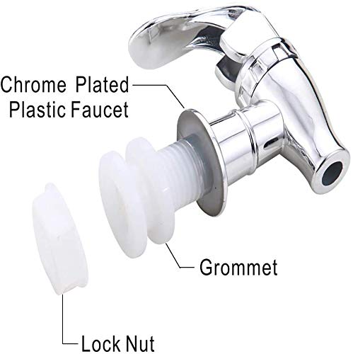 Silver Beverage Dispenser Replacement Spigot, Push Style Spigot for Beverage Dispenser Carafe, Water Dispenser Replacement Faucet By VitaLifePower(4 PACK) - color: Silver, size: 4