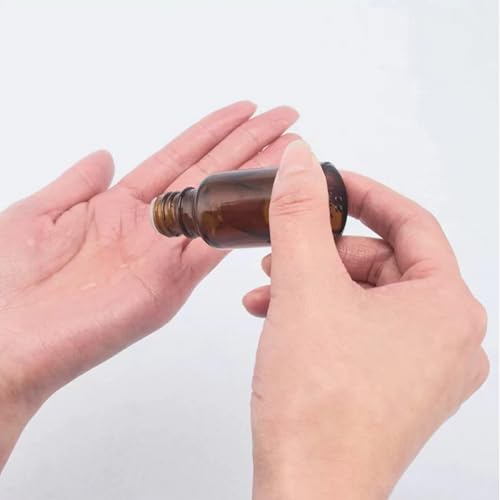 24 Pack 10ml Amber Glass Essential Oils Bottles Empty Glass Dropper Vials Sample Bottle With Orifice Reducer and lid,for Aromatherapy Oils (Amber, 10ml) - color: Amber
