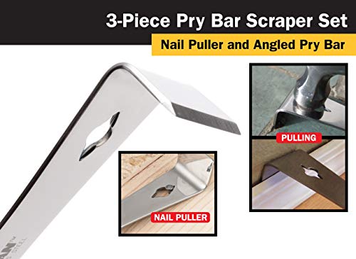 Titan 17007 3-Piece Stainless Steel Pry Bar Scraper Set - size: 3 Piece Set