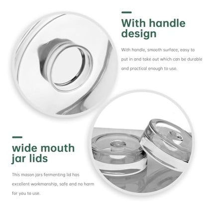 3Pcs Wide-Mouth Fermentation Glass Weight Set With Easy Grip Perfect For Home Brewing, Pickling, Canning, Fermented Fruits, Sauerkraut, Kimchi And More. (3)