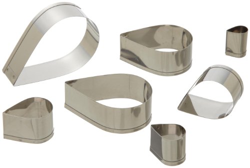Ateco Plain Tear Drop Cutter Set - size: Plain Edge, style: #5266 Tear Drop, 7 pcs