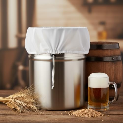 10 Pack Brew Bags, Extra Large26" x 22" Fine Mesh Strainer Bagfor Homebrewing, Reusable Drawstring Straining Brewer Cheese Cloth Bag, Fine Mesh Bag for Hops Grains Fruit Cider