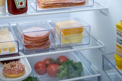 Pikanty Mini Deli Meat Container for Refrigerator - Small Airtight Keeper for Salami, Pepperoni, Prosciutto, Charcuterie & Sliced Cheese, Fits Fridge Door, Hinged Lid, Dishwasher Safe, Made in USA - style: Mini Deli Keeper