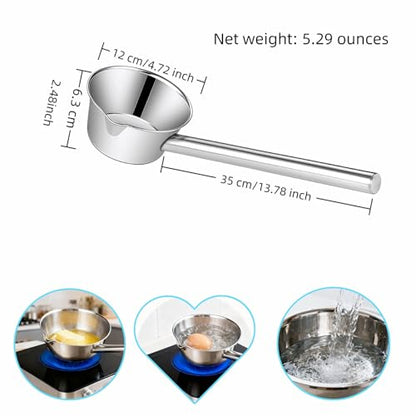 Stainless Steel Long Handle Scoop, Eagle Beak Spout Design - Multipurpose Kitchen, Bath, Garden Ladle Cup for Oil, Soup, Shampoo, Pet Food 13.8 inch Heat-Resistant Handle