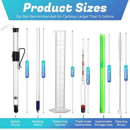 LemonRoad Wine Siphon Kit with Auto Pump, Bottling Wand, 4 Airlocks & Stoppers | Wine Making Supplies for Beer Kombucha Mead, Includes Tubing, Home Brewing Siphon Starter Set