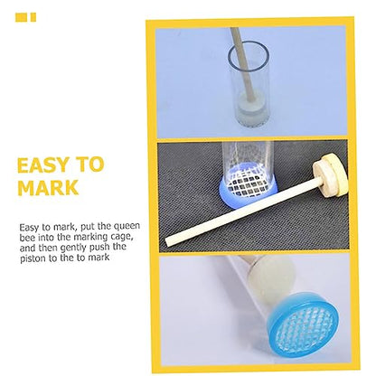 GALPADA 2pcs Marker Bottle Queen Marking Cage Plastic Beekeeping Tool for Efficient Queen Identification and Marking Essential Beekeeper Supply Random Stick
