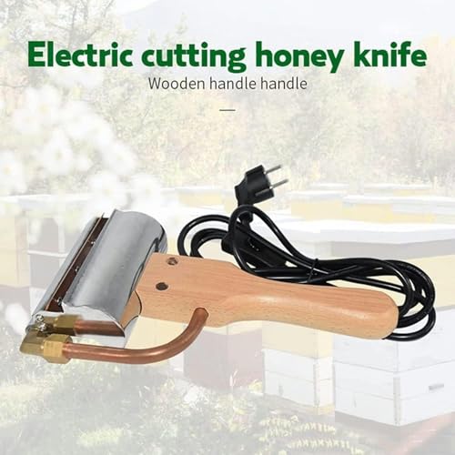 Electric Honey Extractor Equipment, Stainless Steel Honey Uncapping Knife, with Wood Handle, Beeswax Heating Cutter for Beekeeper Honey Collection