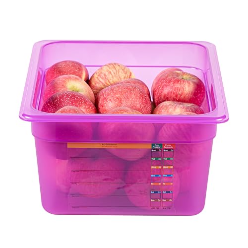 Restaurantware Food Storage Container 1 Pack of 9.5 qt Plastic Stackable Microwave-Safe Bin Dishwasher Safe Freezer Safe Purple Containers for Kitchen Storage - size: Half Size