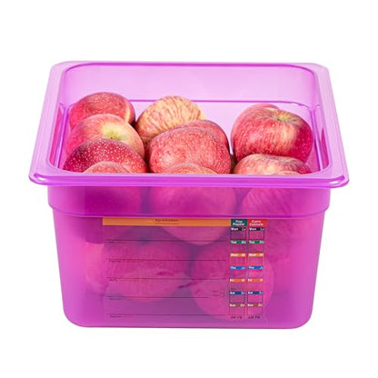 Restaurantware Food Storage Container 1 Pack of 9.5 qt Plastic Stackable Microwave-Safe Bin Dishwasher Safe Freezer Safe Purple Containers for Kitchen Storage - size: Half Size