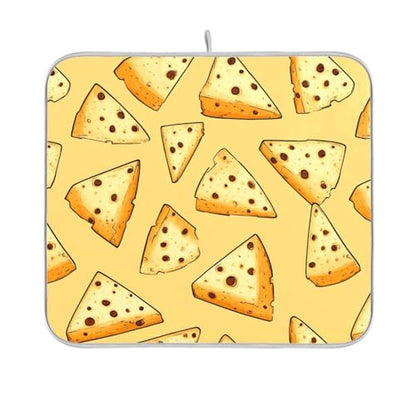 Dish Drying Mat for Kitchen Counter Brown Spots Cartoon Cheese Absorbent Drying Dish Mat 18×24 inch Dish Rack Pad Coffee Mat for Sink Dishes Under Rack - size: 18x24in