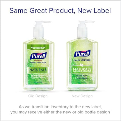 Purell Advanced Hand Sanitizer Naturals with Plant Based Alcohol, Citrus Scent, 12 fl oz Pump Bottle (Pack of 4) - 3623-06-EC2