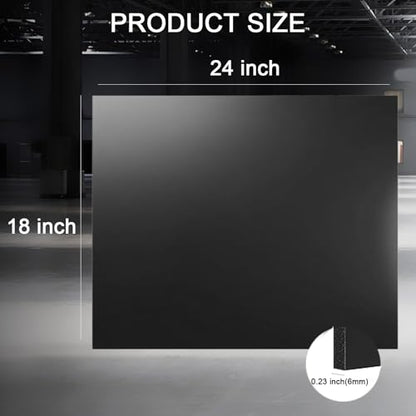 ABS Plastic Sheet 1/4 Inch Thick - 2PACK 18" x 24" Black Rigid ABS Board Impact Resistant Heat Moldable ABS Plastic Panel for Industrial DIY Projects, Home Decor, Handicrafts - (Frosted & Smooth) - size: 18x24x1/4 inch