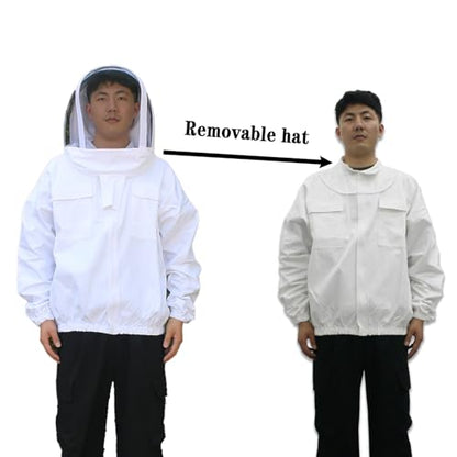 Beekeeper Suit,Bee Suits for Men Sting Proof,Bee Keeper Suit for Men,Bee Suit,Ventilated Bee Suit,Beekeeper Suit,Beekeeping Jacket. (White, XX-Large) - size: XX-Large