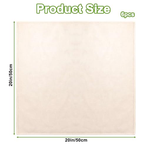 6 Pcs Cheesecloth Bags for Straining, 20x20Inch Unbleached Cotton Cheesecloth Cheese Cloths for Yogurt Nut Milk Baking