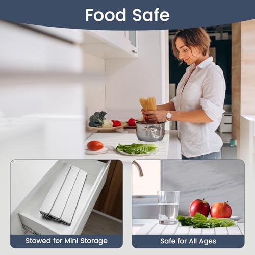 Meowoo Stone Drying Mat for Kitchen Counter, 23.6"x15.3" Foldable Diatomaceous Earth Mat, Super Absorbent, Quick-Dry Bath & Kitchen Pad for Dishes, Cups, Bottles, Non-Slip, Fits Any Countertop - White - size: 23.6" x 15.3"