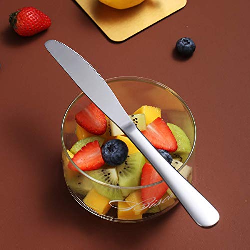Berglander Dinner Knives Set Of 12, Stainless Steel Shiny Mirror Dinner Knife, Butter Knife Spreader Table Knives Sturdy And Dishwasher Safe - color: B. 12 Pieces