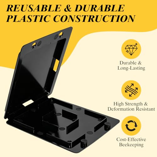 50 PCS Hive Beetle Catchers, Reusable Black Plastic Beekeeping Supplies, Beekeeping Tools for Farm & Apiary Care