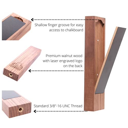 Beer Tap Handle with Removable Chalkboard - 8 Inch Rustic Walnut Wooden Tap Handle with a Convenient Removable Magnetic Chalkboard for Kegerators, Bar Taps, Homebrewers, and Draft Beer, by Gonbae