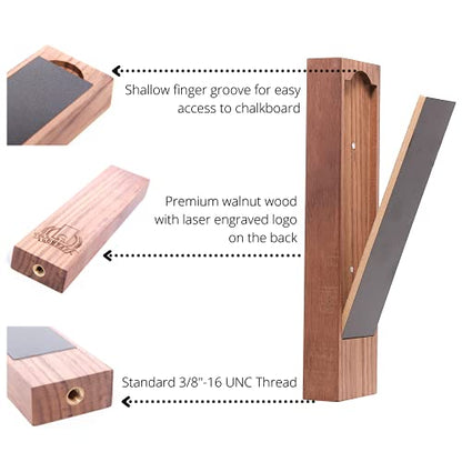 Beer Tap Handle with Removable Chalkboard - 8 Inch Rustic Walnut Wooden Tap Handle with a Convenient Removable Magnetic Chalkboard for Kegerators, Bar Taps, Homebrewers, and Draft Beer, by Gonbae