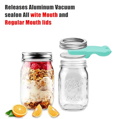 Mason Jar Opener and Canning Tool, Compatible with Mason Jar Lids, Releases Vacuum Seal on Wide Mouth and Regular Mouth, Magnetic Lid Lifter for Canning, Pickling (mint green) - color: Mint Green