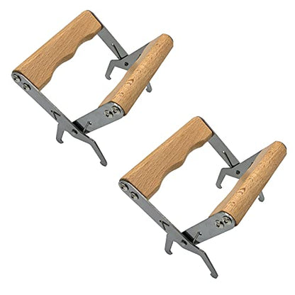 Stainless Steel Frame Gripper -, 2PCS, Beehive Frame Gripper, Frame Clamper, Beehive Frame Holder with Wooden Handle,Beekeeping Tools