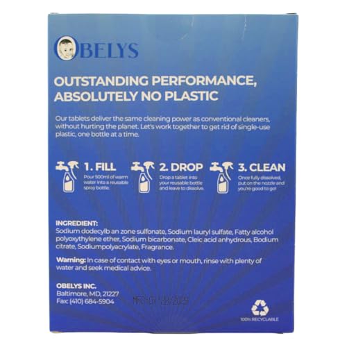 All-Purpose Cleaner Tablets - 12 Tablets - Non-Toxic, Eco-Friendly Concentrate for Powerful Cleaning and Odor Neutralization