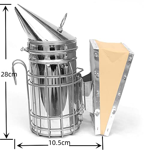 Stainless Steel Bee Hive Smoker with Heat Shield, Beekeeper Dedicated Smoked Bee Beekeeping Equipment (B) - color: B