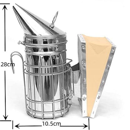 Stainless Steel Bee Hive Smoker with Heat Shield, Beekeeper Dedicated Smoked Bee Beekeeping Equipment (B) - color: B