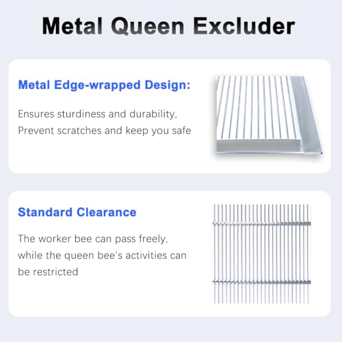 BEEXTM Queen Excluder Beekeeping Queen Excluders for 10 Frame Bee Hive Metal Queen Bee Excluder Metal Queen Excluder for Beehive (2-Pack) - size: 2 Pack 10 Frame