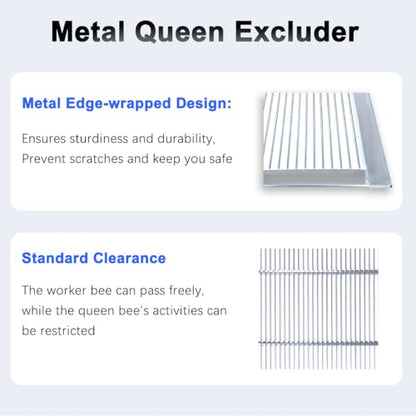 BEEXTM Queen Excluder Beekeeping Queen Excluders for 10 Frame Bee Hive Metal Queen Bee Excluder Metal Queen Excluder for Beehive (2-Pack) - size: 2 Pack 10 Frame