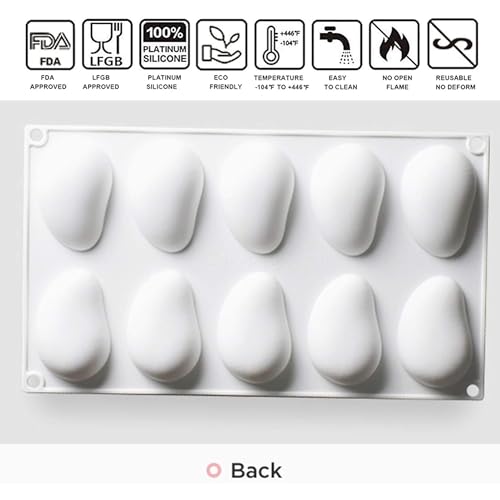 OCPO KITCHEN Mango Silicone Mold for Baking Mousse Cake, Fruit French Dessert, Pastry, Chocolate, Ice Cream, Cake Decoration Mold, 3D Mango Shape (10-Cavity) - style: Mango (10-Cavity)