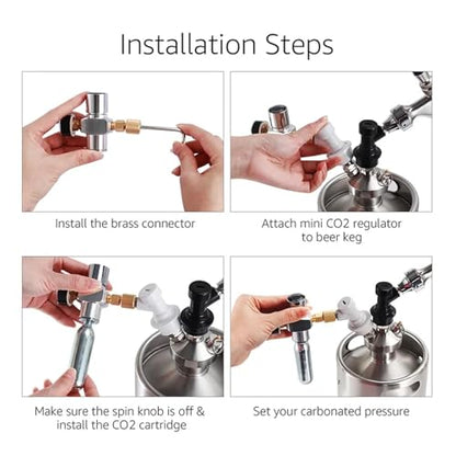 Home Brewing 0-60PSI Mini Co2 Regulator,Portable Co2 Charger with Stable Pressure & Steel Ring Gas Inlet,Homebrew Carbonated Kit Wine Accessories(C) - color: C