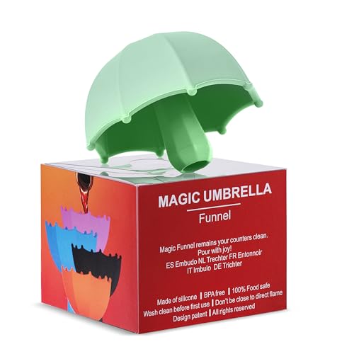Mushroom Umbrella Funnel, for Filling Bottles or Containers Red Wine, Juice, Milk, Beverages, Silicone Collapsible ，New Year Christmas Birthday Gifts Creative and Practical Gifts(Green)