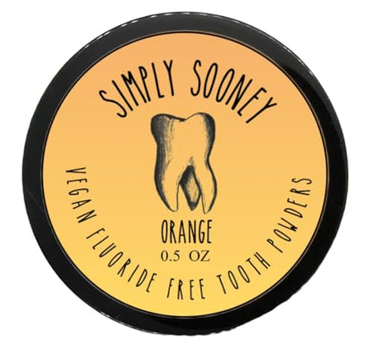 Simply Sooney Remineralizing Vegan Mineral Tooth Powder I Orange Formula I Organic Ingredients I Gluten Free I 0.5oz (0.5 oz jar)