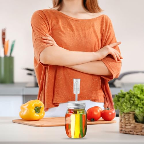 INOOMP Mason Jar Fermenting Lid Kit 87mm Wide Mouth Pickles Jar Lid Set with Airlock Fermenter Accessories for Home Kitchen Fermentation and Canning Random Color