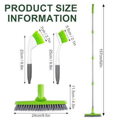 Grout Brush with Long Handle & Groove Gap Scrub Brush, Grout Cleaning Brush,V-Shape Grout Scrub Brush,Grout Cleaner Brush for Bathroom,Tile,Baseboard, Kitchen, Space Window Track, Corner