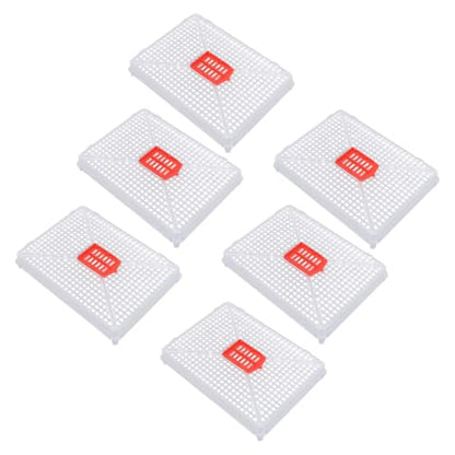 6pcs Plastic Queen Cage Beekeeping Tool Beekeeping Box with Square Buckle Design for Artificial Swarming, Introduction of Queens