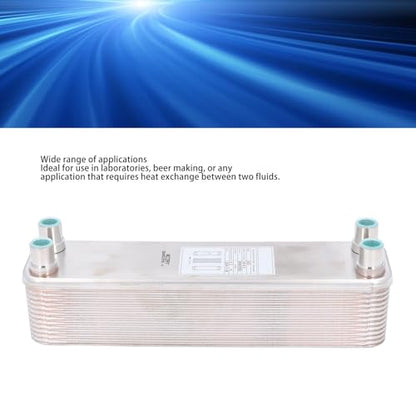 TOPINCN Plate Heat Exchanger, Stainless Steel Brazed 4.5MPa Wort Chiller with Compact Design Wort Cooler for Beer Water Laboratory Heat Exchange