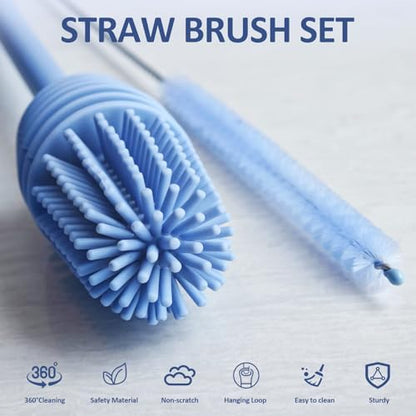2 in1 Water Bottle Brush with Straw Brush, Cleaning Brush Set