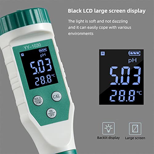 Digital pH Meter for Food, 0.01 Resolution High Accuracy Food pH Tester with Backlit LCD Display and ATC for Meat, Bread, Canning, Cheese, Solid Sampling, Soft Soil and Water